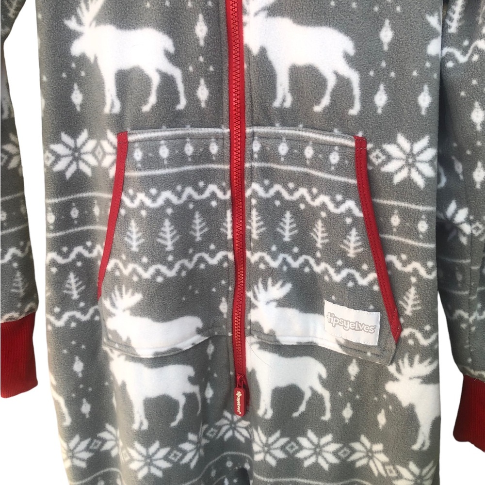 Tipsy Elves Women’s Grey Moose Jumpsuit size Small - Picture 4 of 16